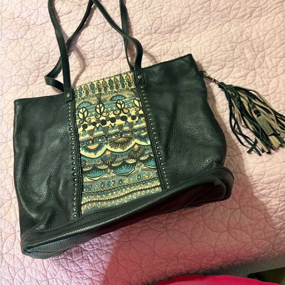 Sakroots Black and Gold Tote with Bohemian Flair